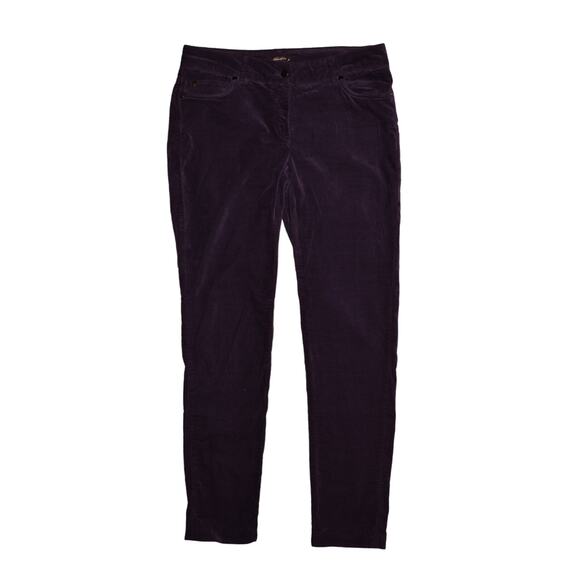 J. MCLAUGHLIN $188 Soft Stretch Velvet Cigarette Slim Pant Purple Size 6 - Picture 1 of 3